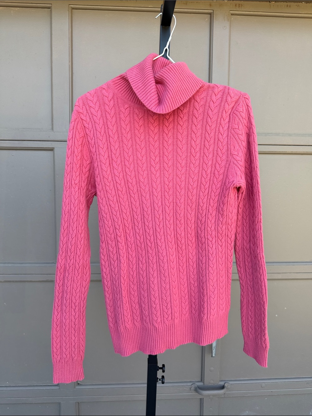 Vintage Eddie Bauer Pink Cable-Knit Turtleneck Sweater
